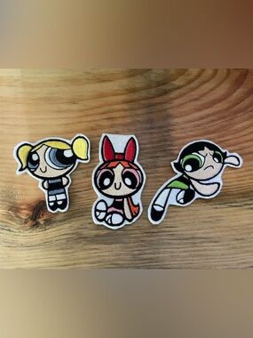 The powerpuff girls set of 3 iron-on patch - brand new
